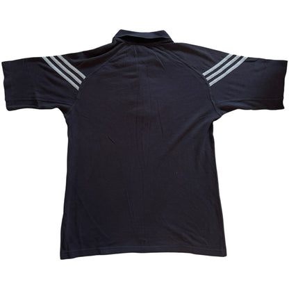 90s Large Adidas Black Zip Up Polo Shirt