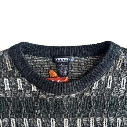 Large Jantzen Black Funky Knit Jumper
