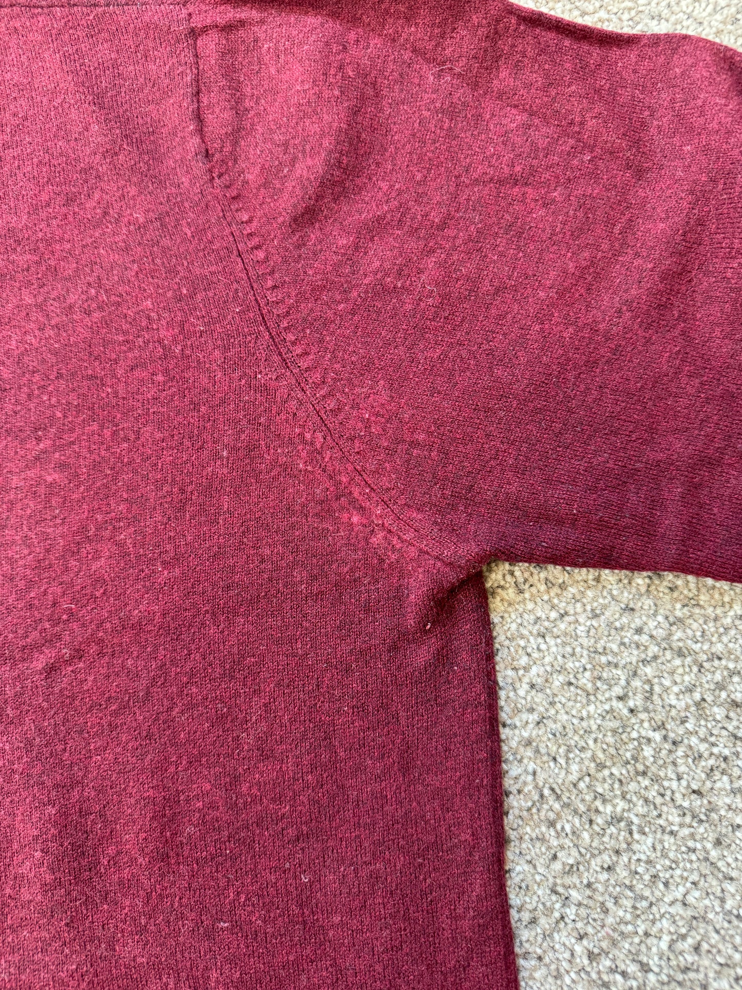 Large Carhartt Burgundy Wool Knitted Jumper