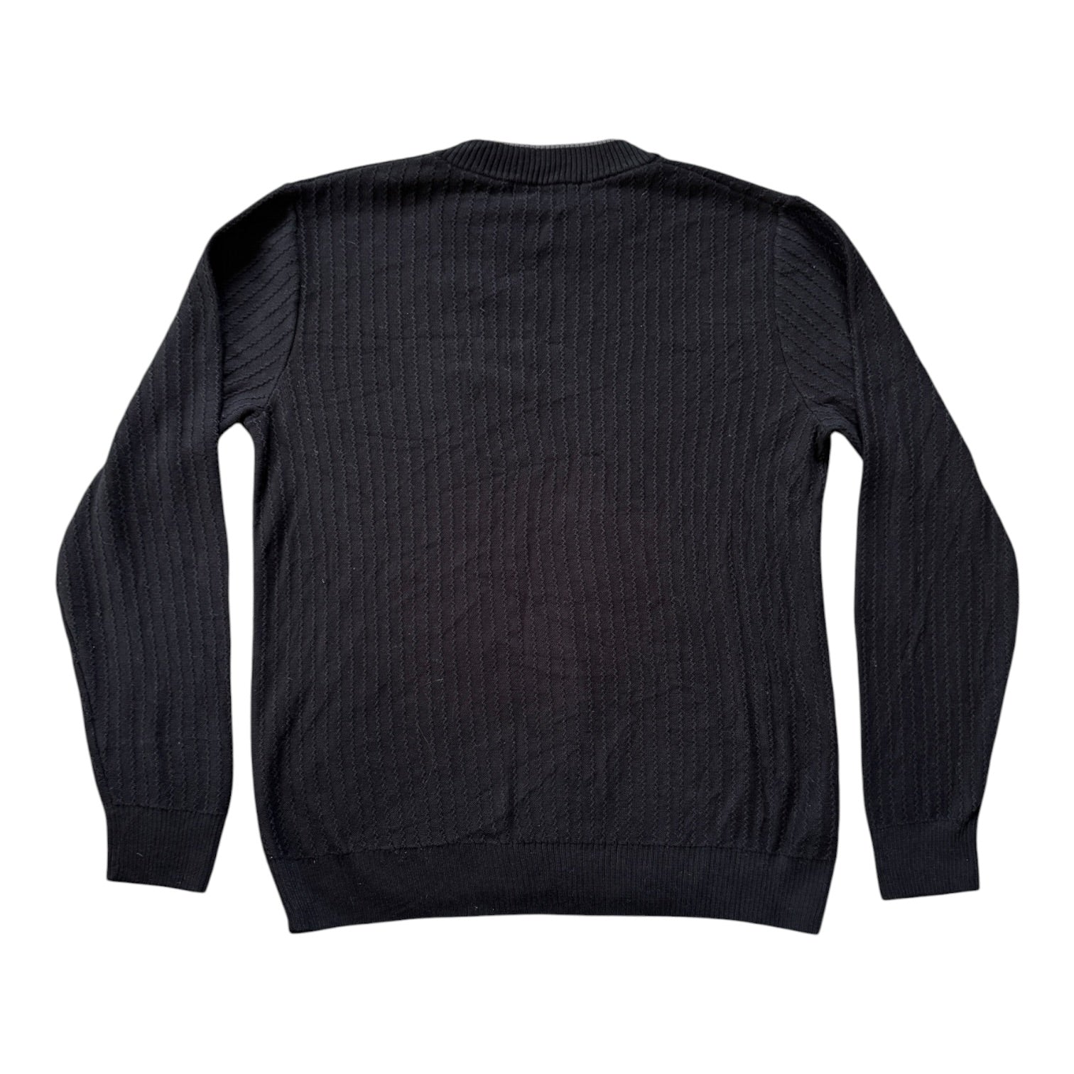 Large Fred Perry Black Knitted Ribbed Jumper