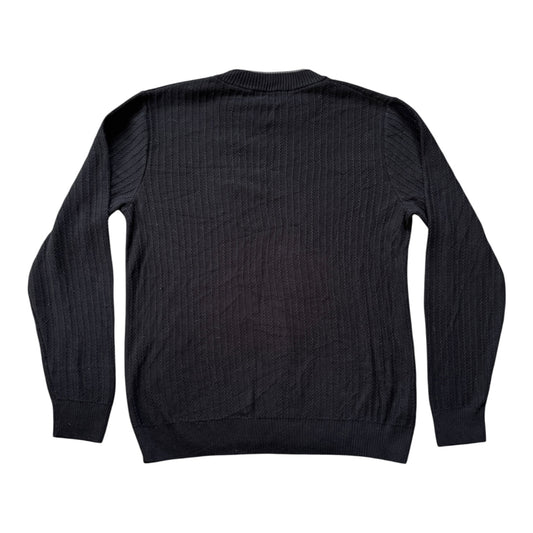Large Fred Perry Black Knitted Ribbed Jumper