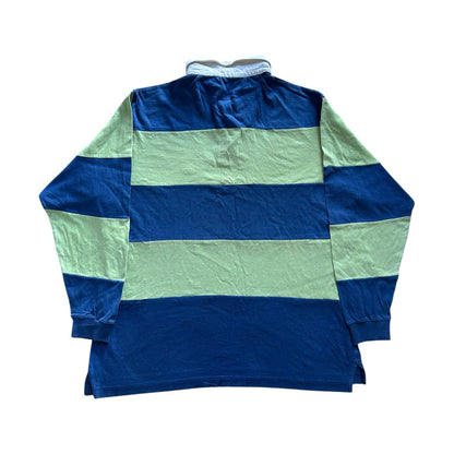 Extra large Pull & Bear Blue and Green Rugby Shirt