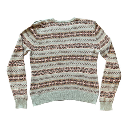 Woman's Large Ralph Lauren Green Fair Isle Knitted Jumper