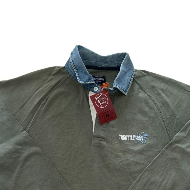 Extra large Throttleman Green Surf Club Rugby Shirt