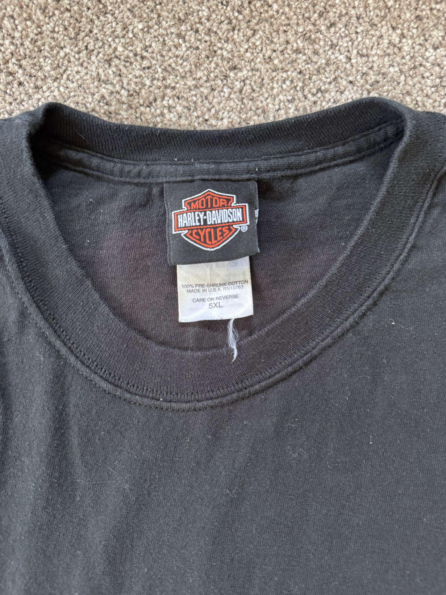 5XL Harley Davidson Black Las Vegas Graphic T-Shirt