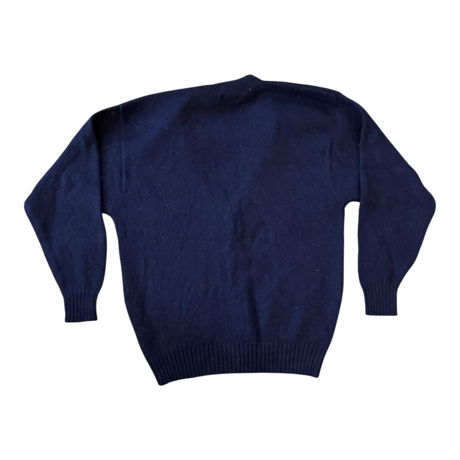 Medium Ralph Lauren Shetland Wool Navy Pheasant Cardigan