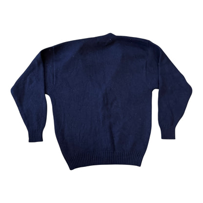 Medium Ralph Lauren Shetland Wool Navy Pheasant Cardigan