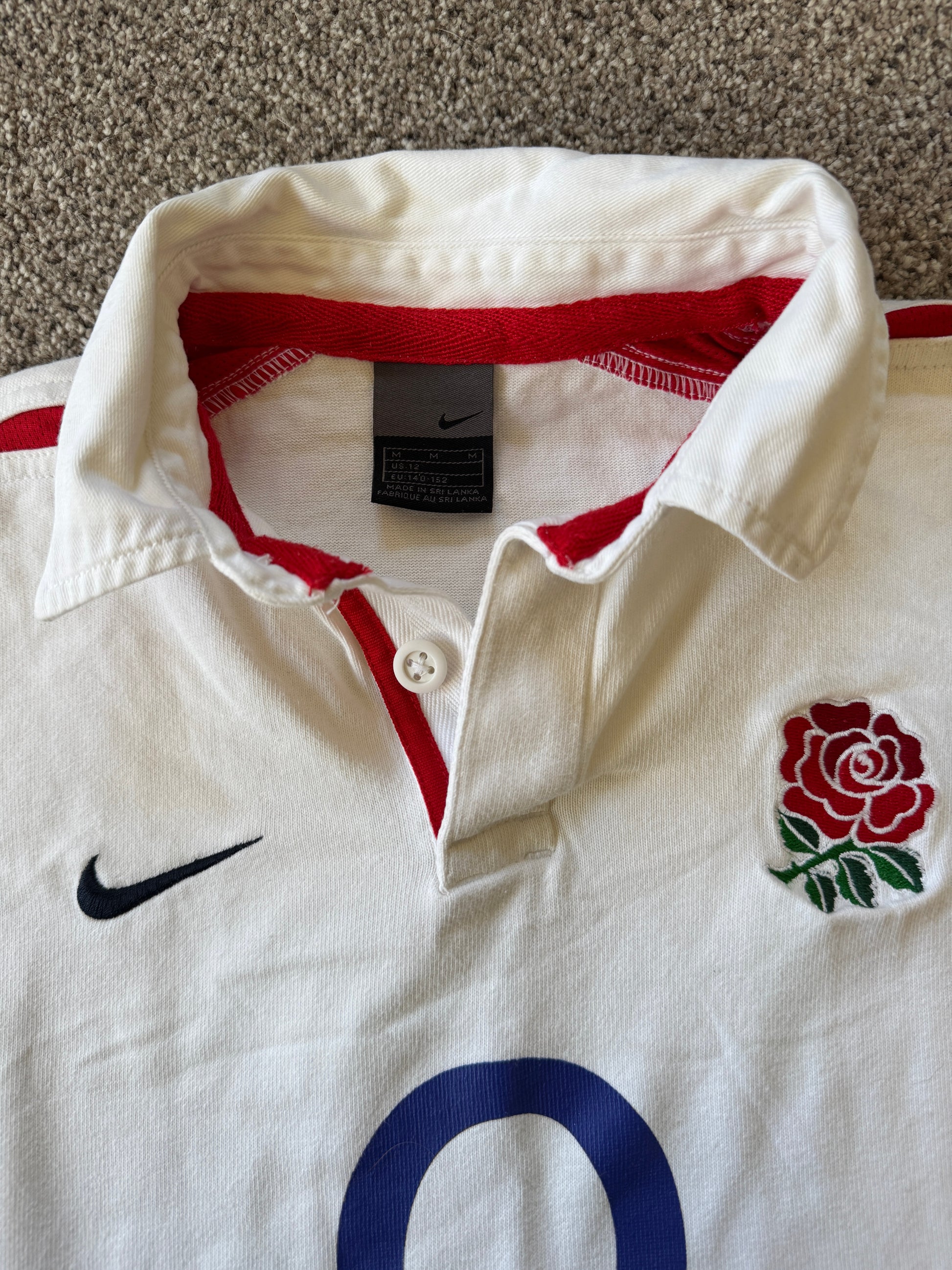 Medium 2003-05 Nike England White Rugby Shirt