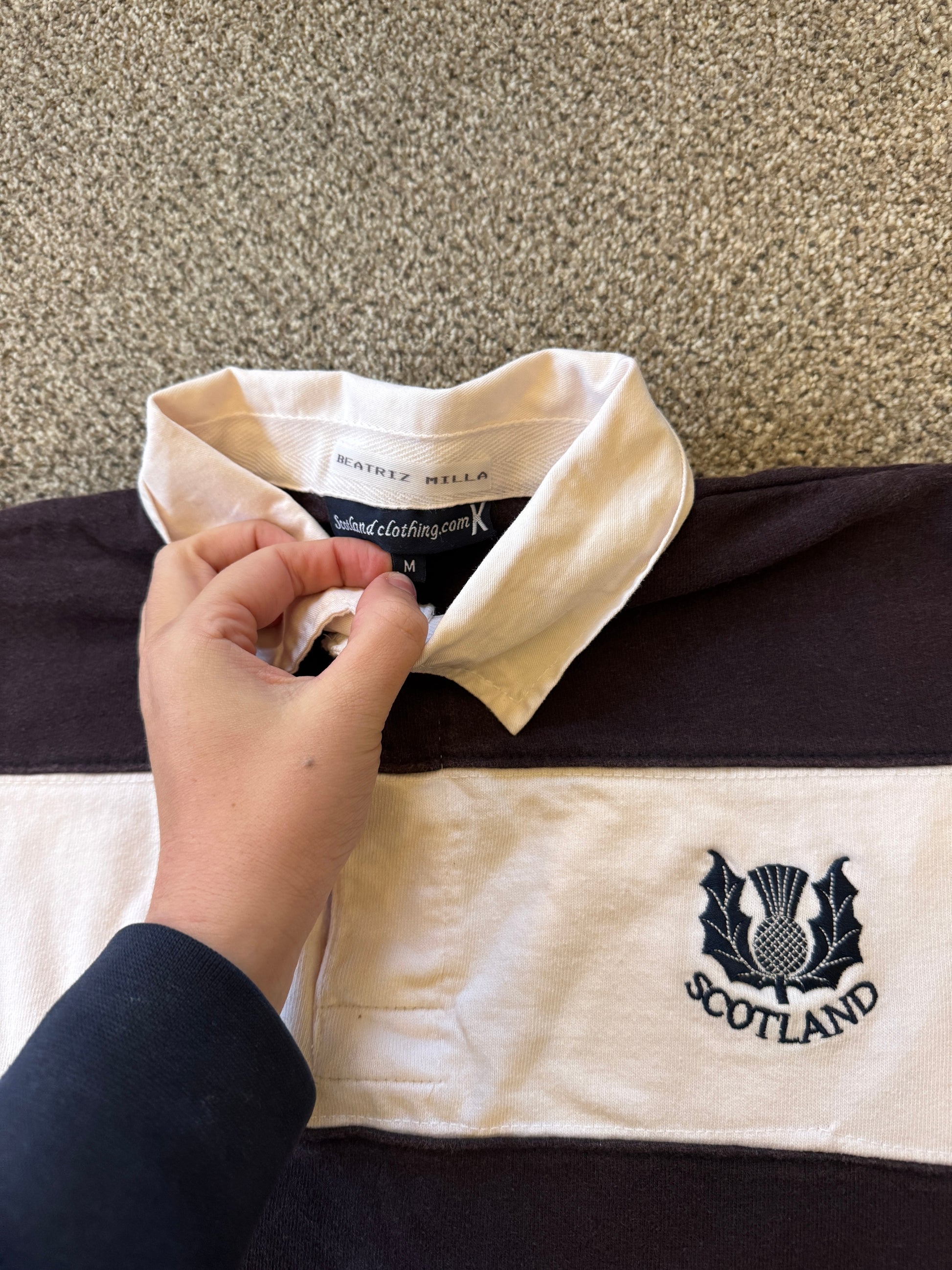 Medium Scotland White Rugby Shirt