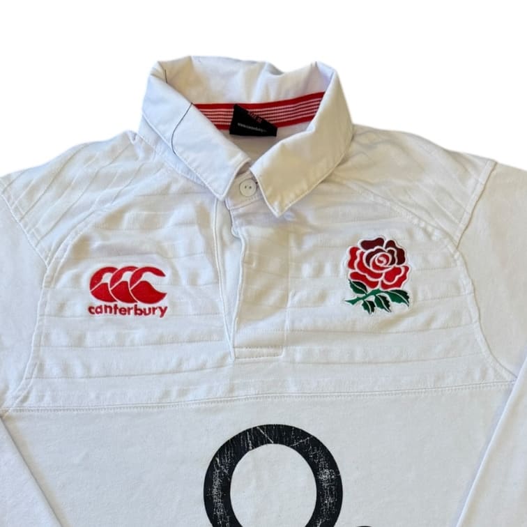 Medium Canterbury White England Rugby Shirt