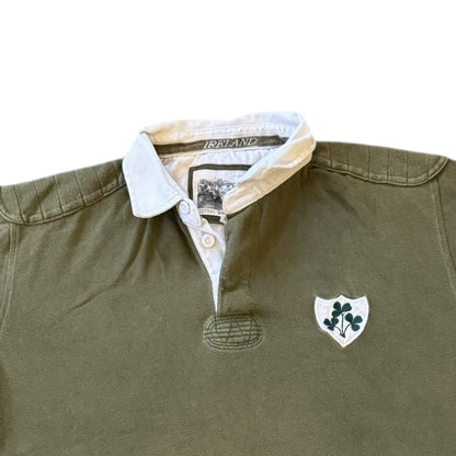 Large Cotton Traders Green Ireland Rugby Shirt