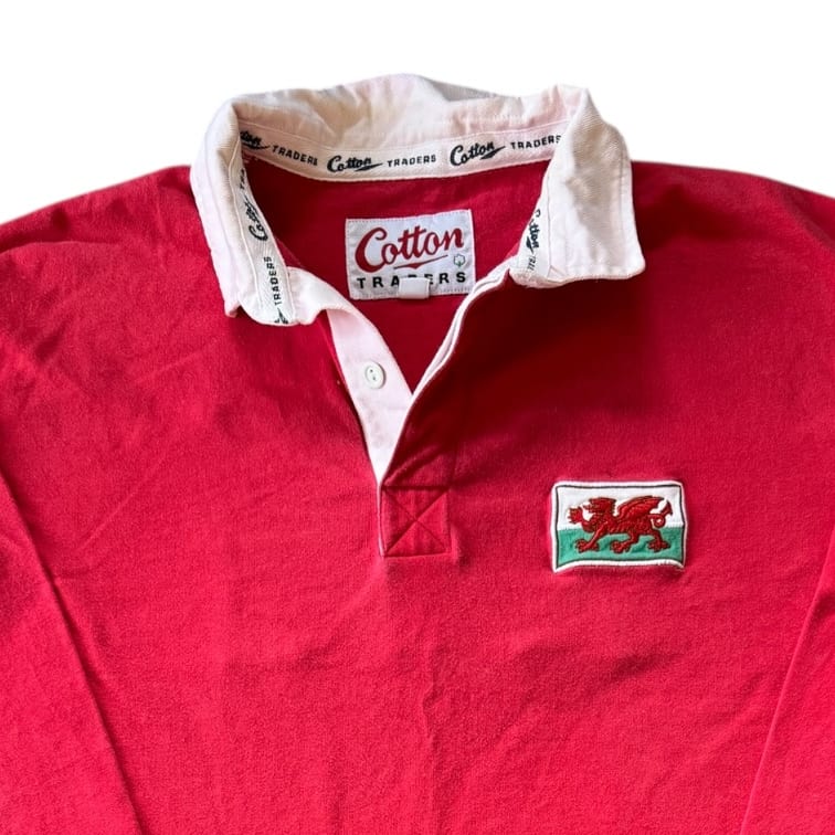 Extra large 1992-95 Cotton Traders Wales Red Rugby Shirt