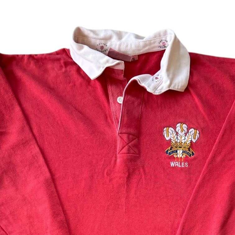 Small Cotton Traders Red Wales Rugby Shirt