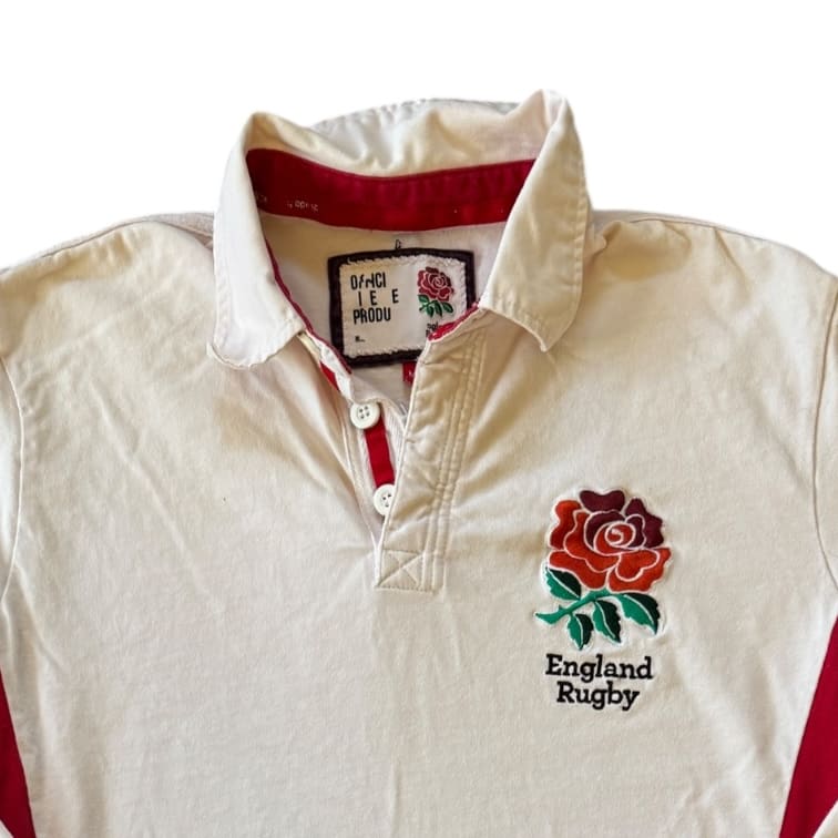 Medium England Rugby White Rugby Shirt