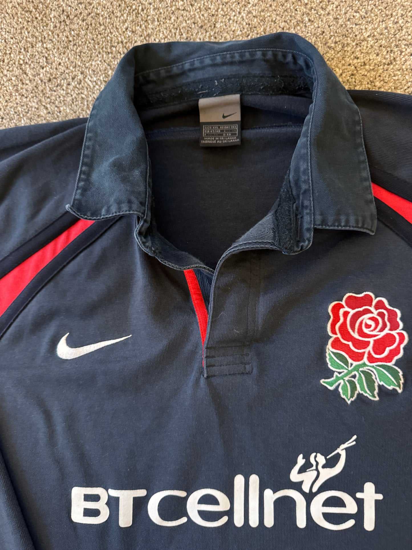 XXL Nike 2001/02 Navy England Rugby Shirt