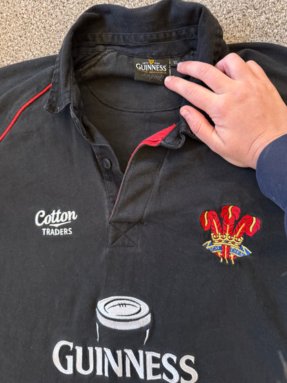 Extra large Cotton Traders Guinness Black Wales Rugby Shirt