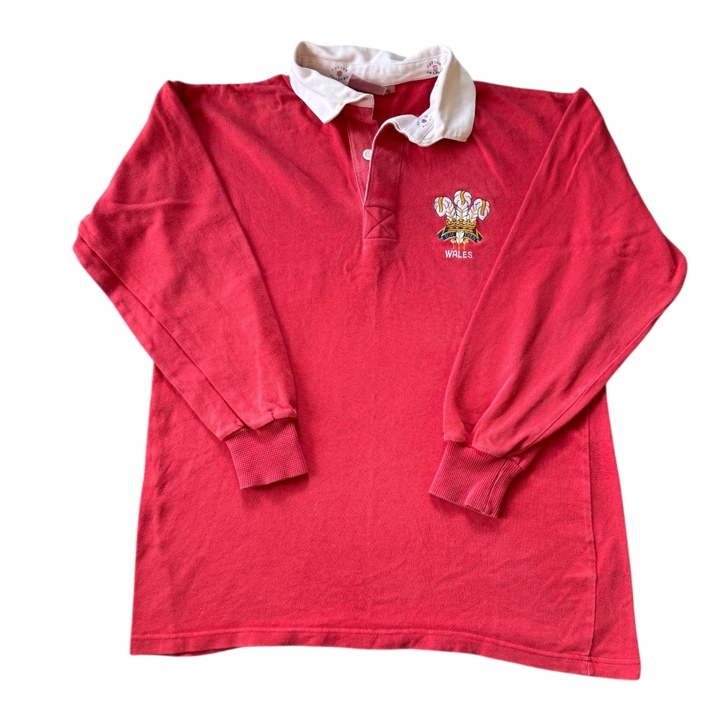 Small Cotton Traders Red Wales Rugby Shirt
