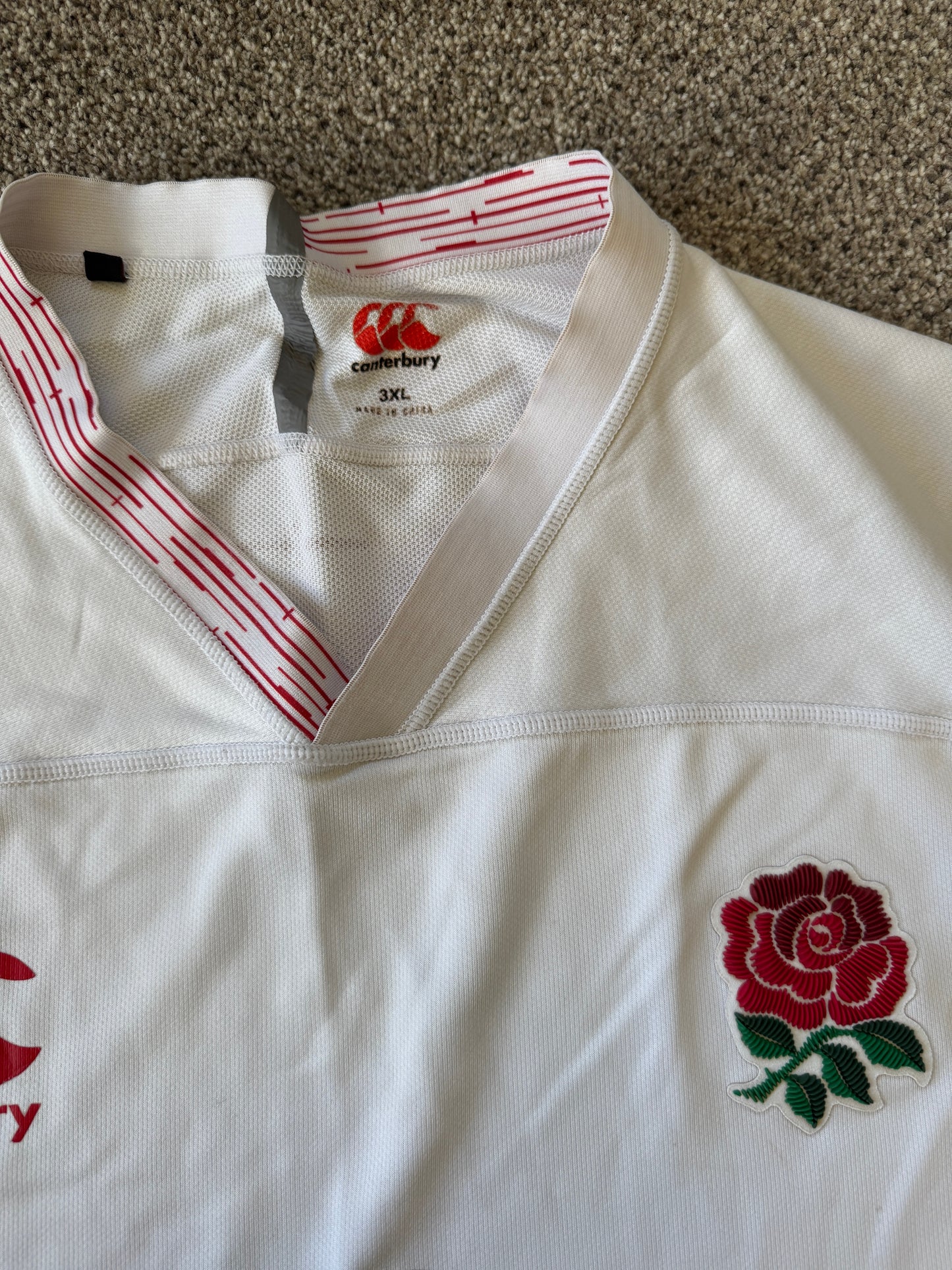 3XL Canterbury White England Rugby Shirt