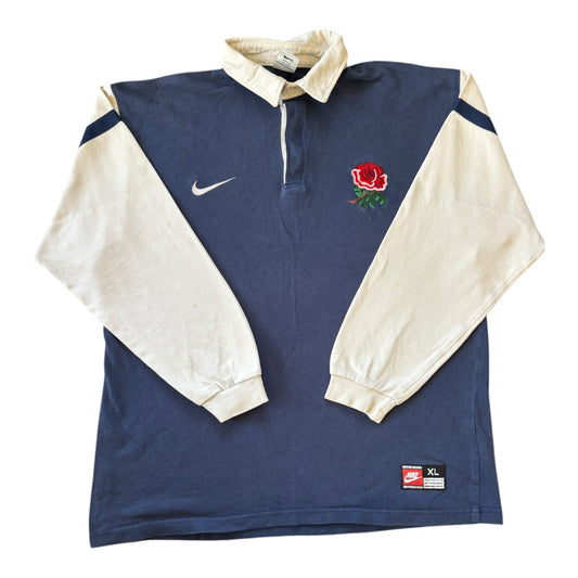 Extra large 1997-99 Nike England Navy Rugby Shirt