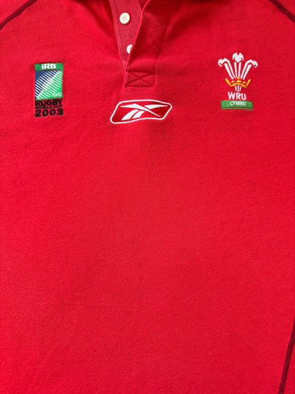Large Reebok 2003 Wales Red Rugby Shirt