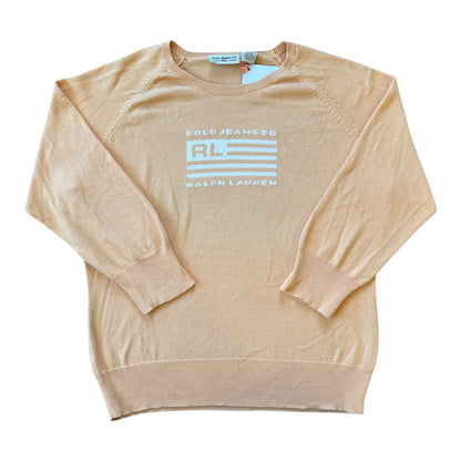 Woman's Small Ralph Lauren Orange Thin USA Flag Jumper