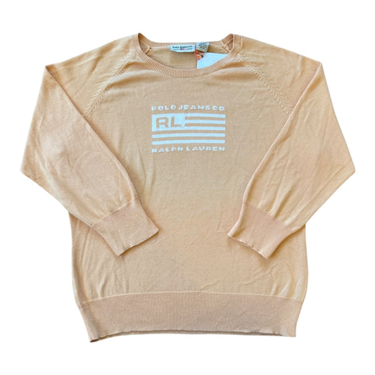 Woman's Small Ralph Lauren Orange Thin USA Flag Jumper