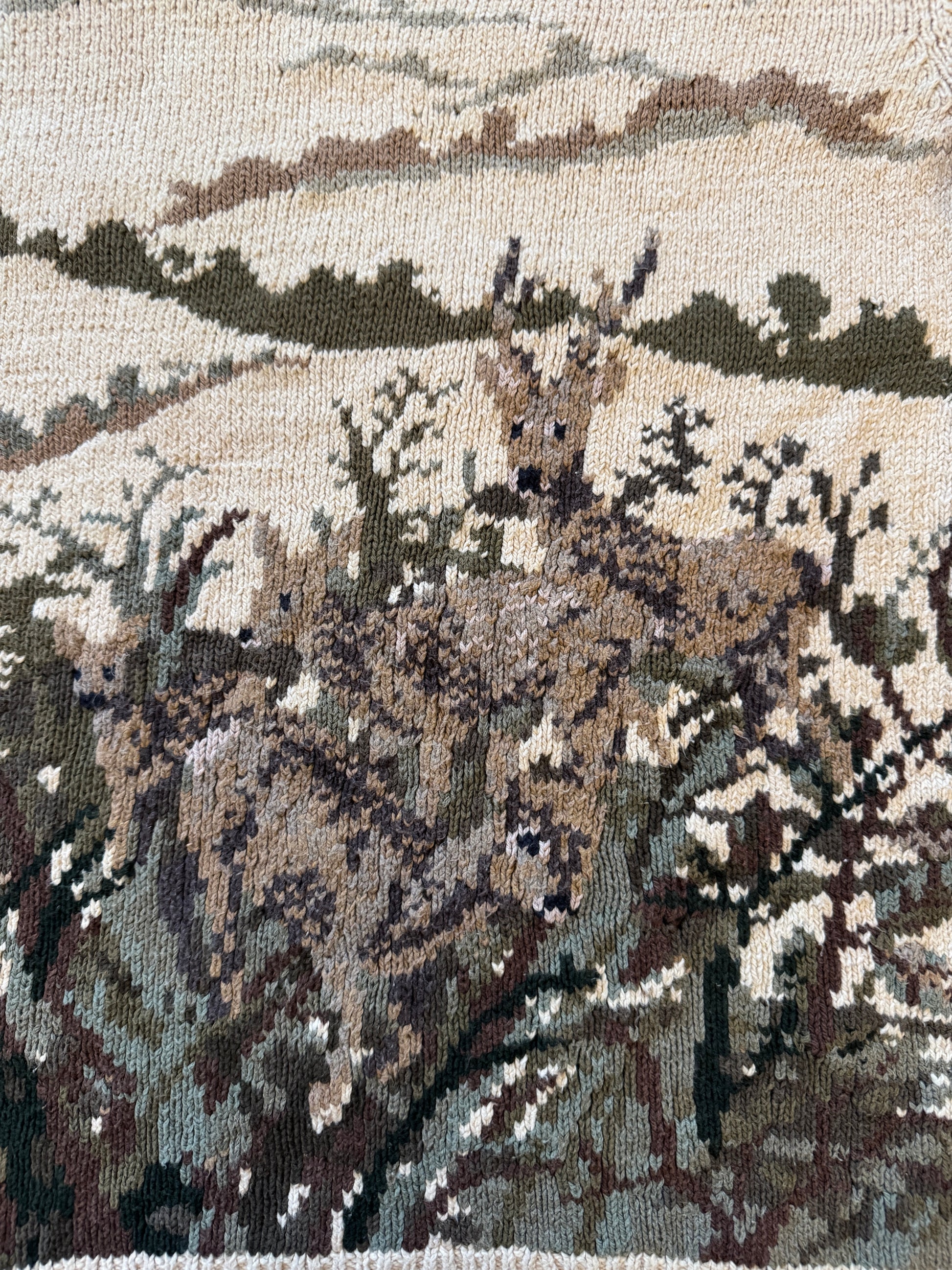 Woman's Small Ralph Lauren Beige Knitted Deer Jumper