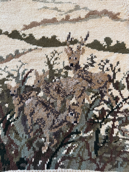 Woman's Small Ralph Lauren Beige Knitted Deer Jumper