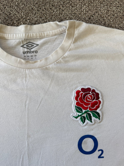 Small Umbro White England Rugby T-Shirt