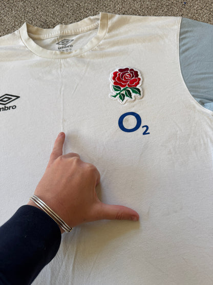 Small Umbro White England Rugby T-Shirt