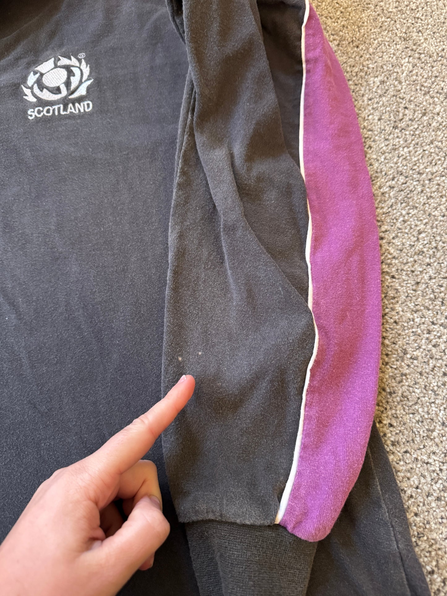 Large Cotton Oxford 1999/2000 Black Scotland Rugby Shirt