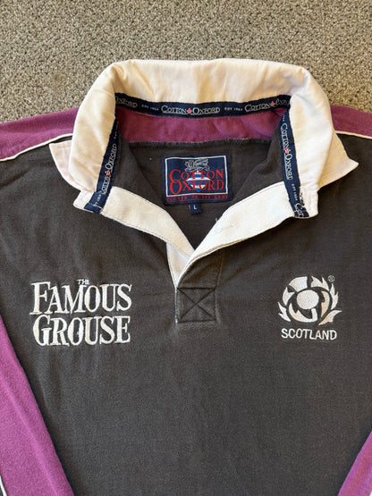 Large Cotton Oxford 1999/2000 Black Scotland Rugby Shirt