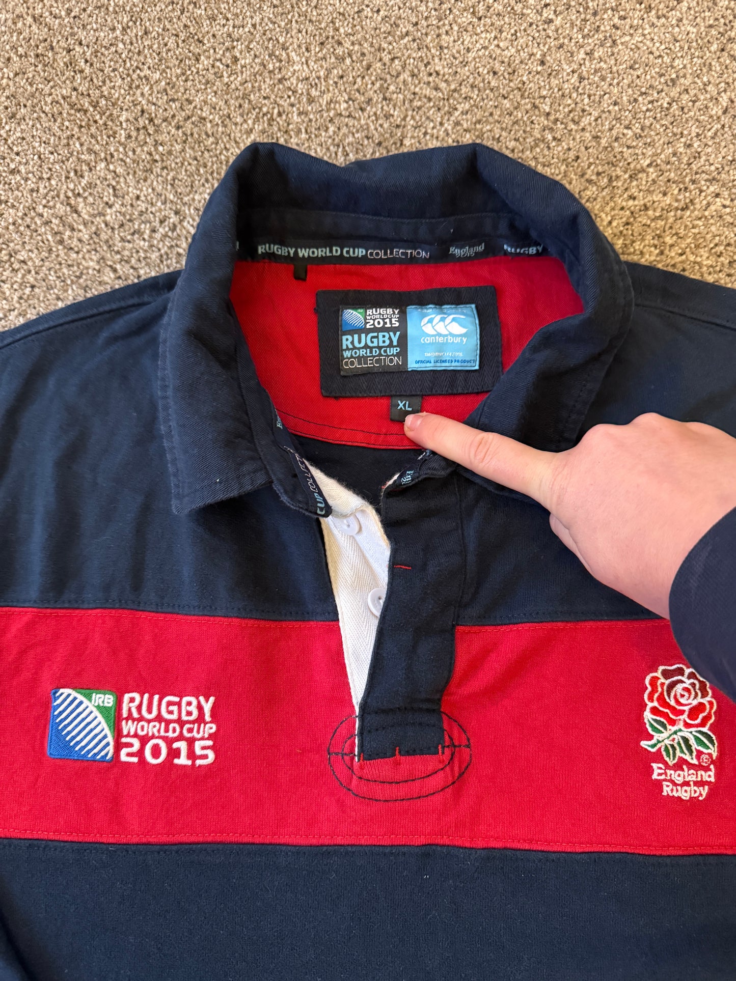Extra large Canterbury 2015 Navy England Rugby Shirt