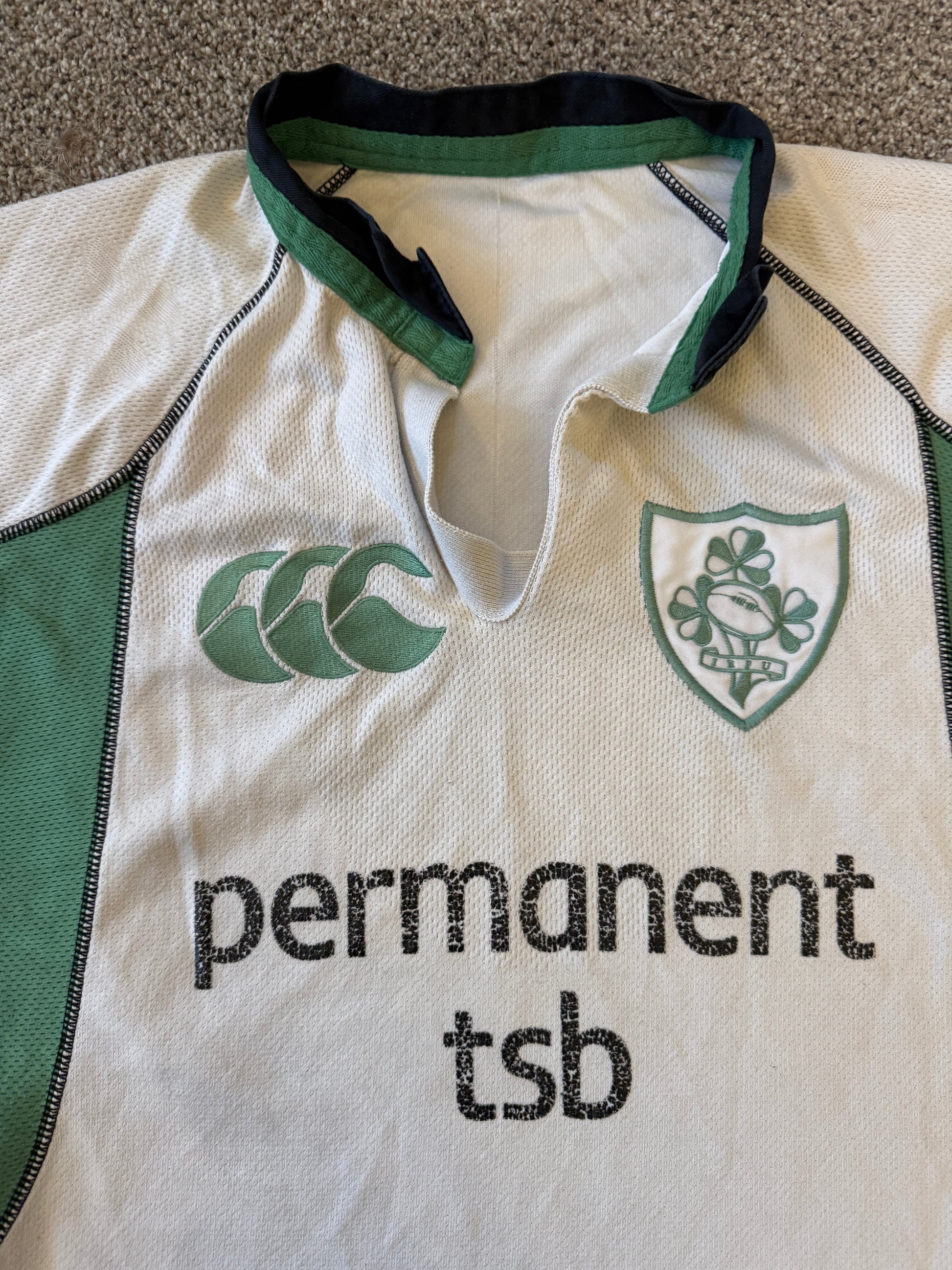 Small Canterbury White Ireland Rugby Shirt