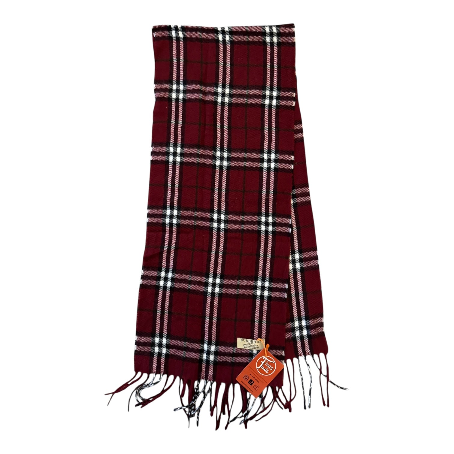 Burberry Red Lambswool Scarf
