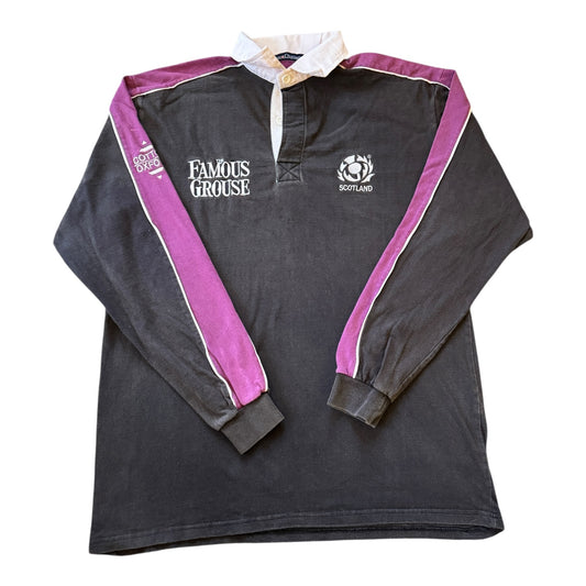 Large Cotton Oxford 1999/2000 Black Scotland Rugby Shirt