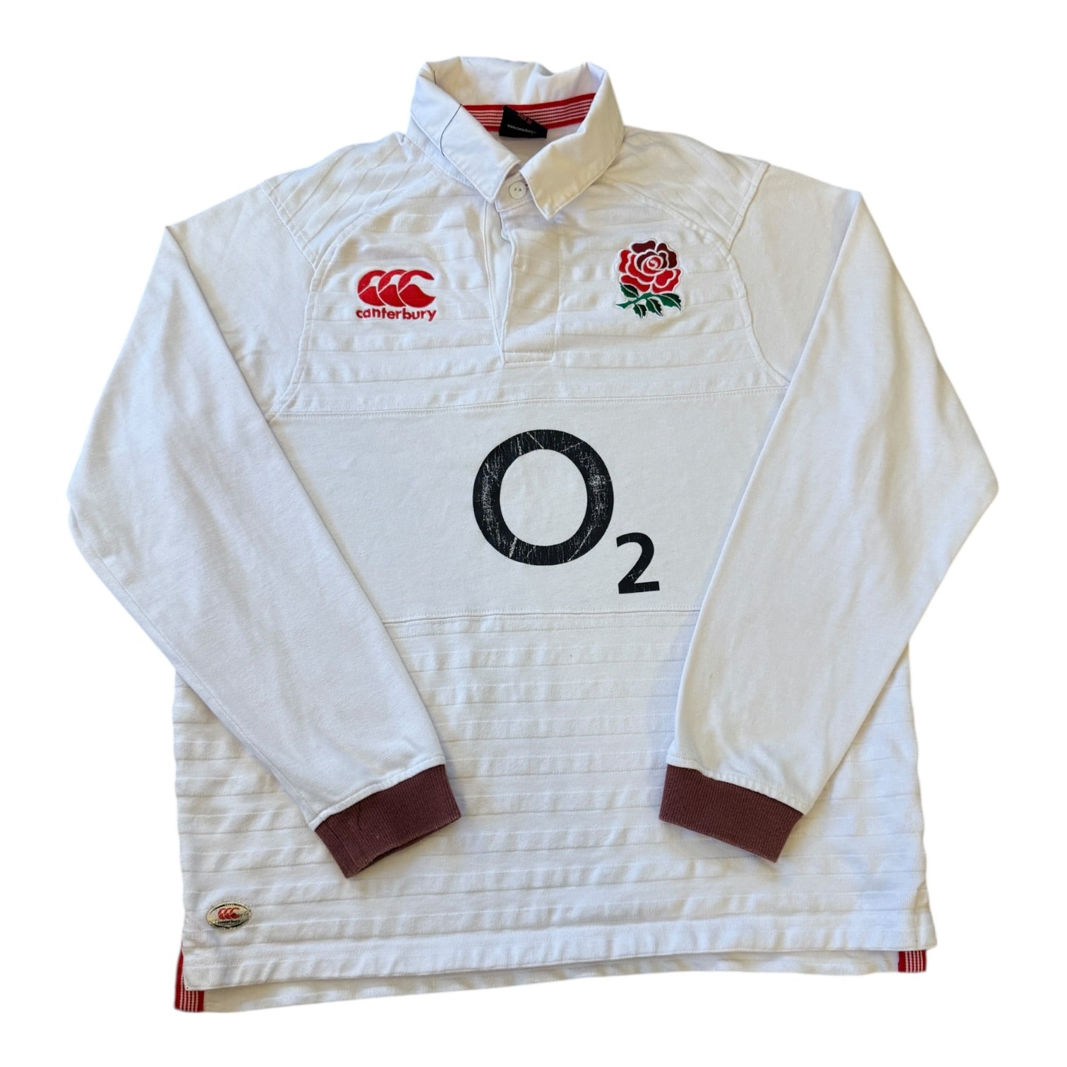 Medium Canterbury White England Rugby Shirt