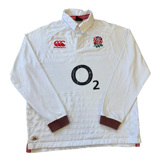 Medium Canterbury White England Rugby Shirt