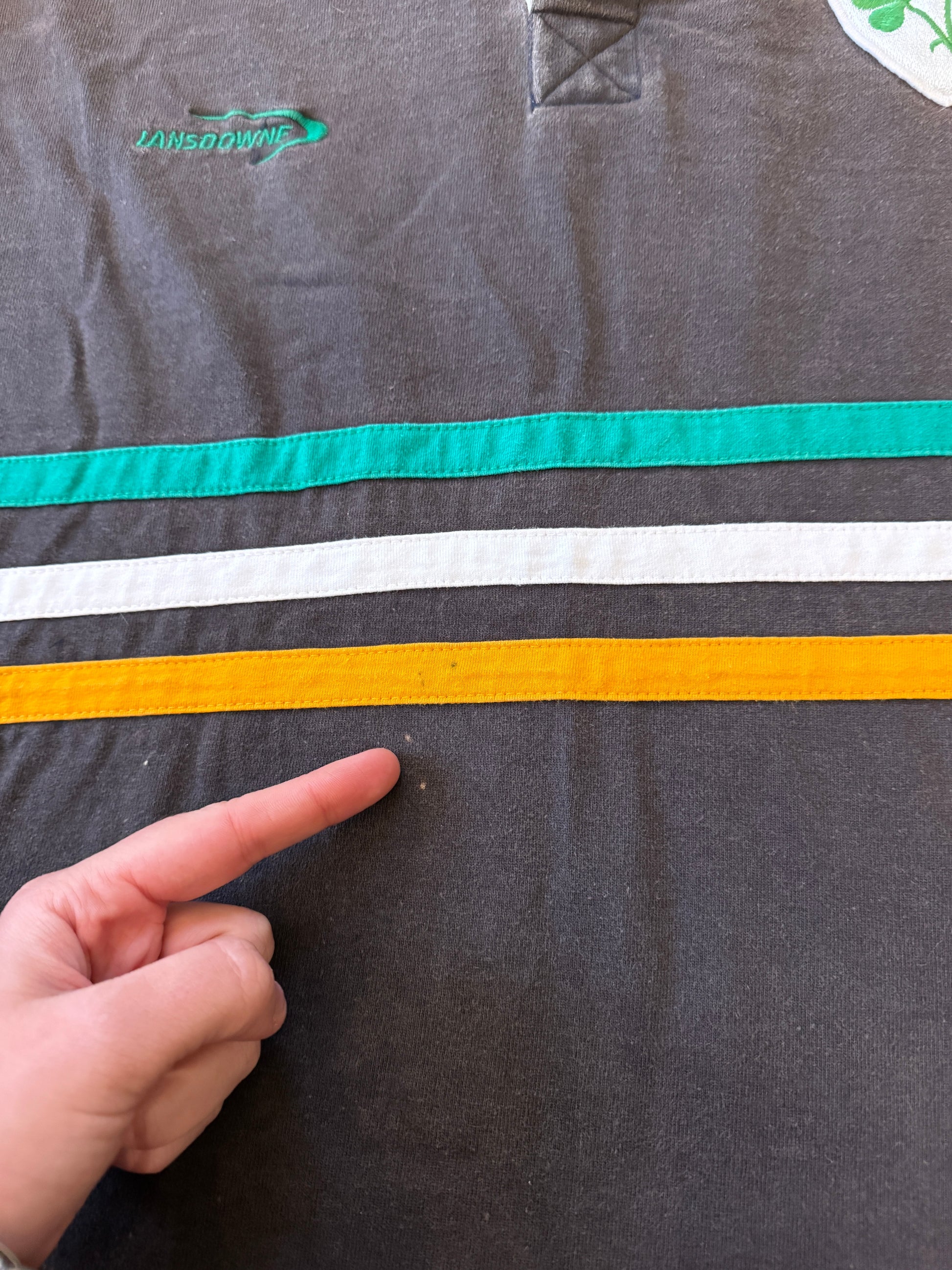 Medium Lansdowne Faded Black Ireland Rugby Shirt