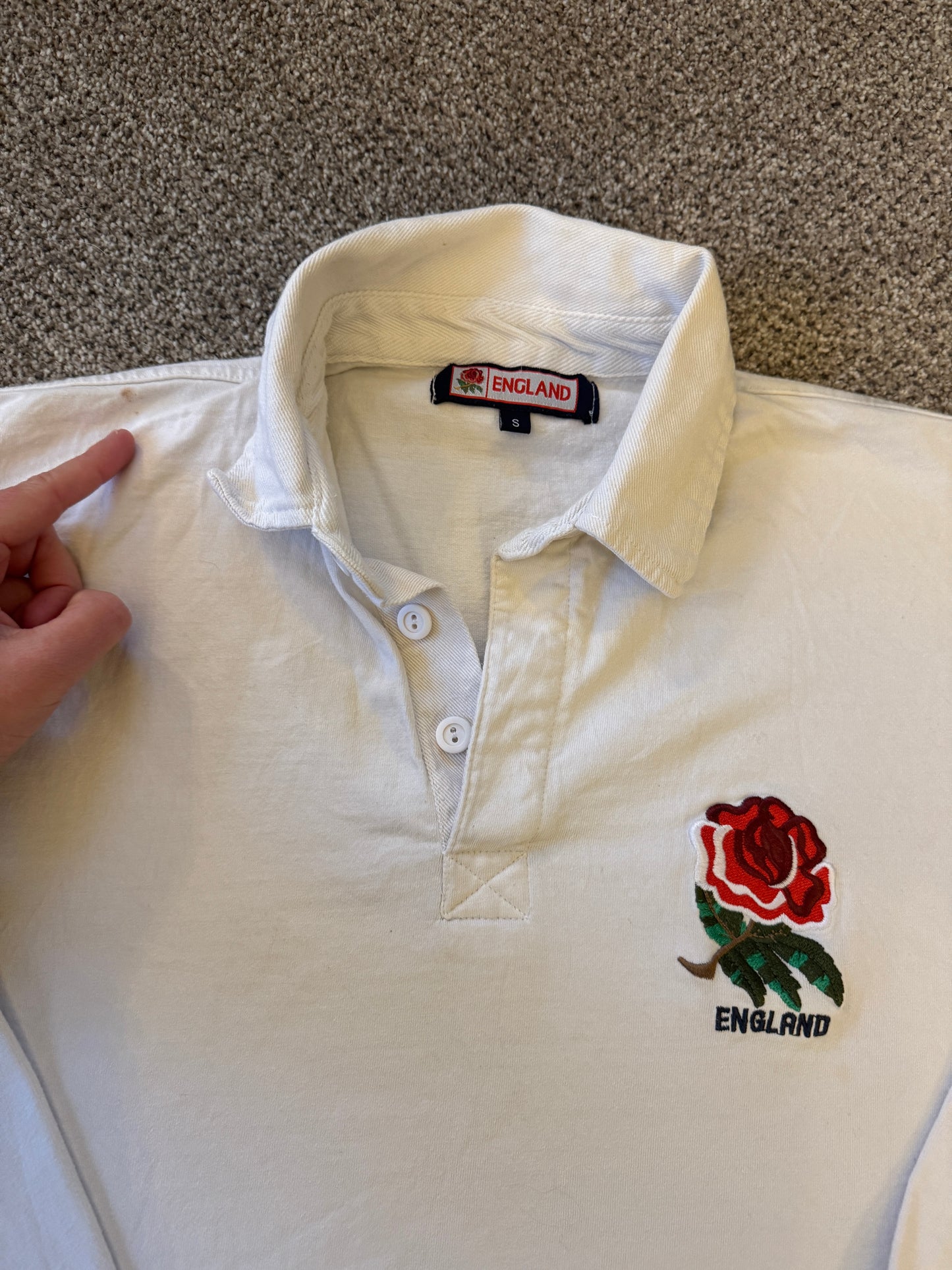 Small England White Rugby Shirt