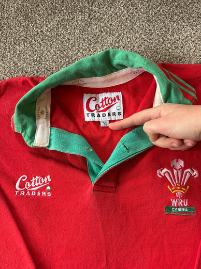 Medium 1992/93 Cotton Traders Wales Red Rugby Shirt