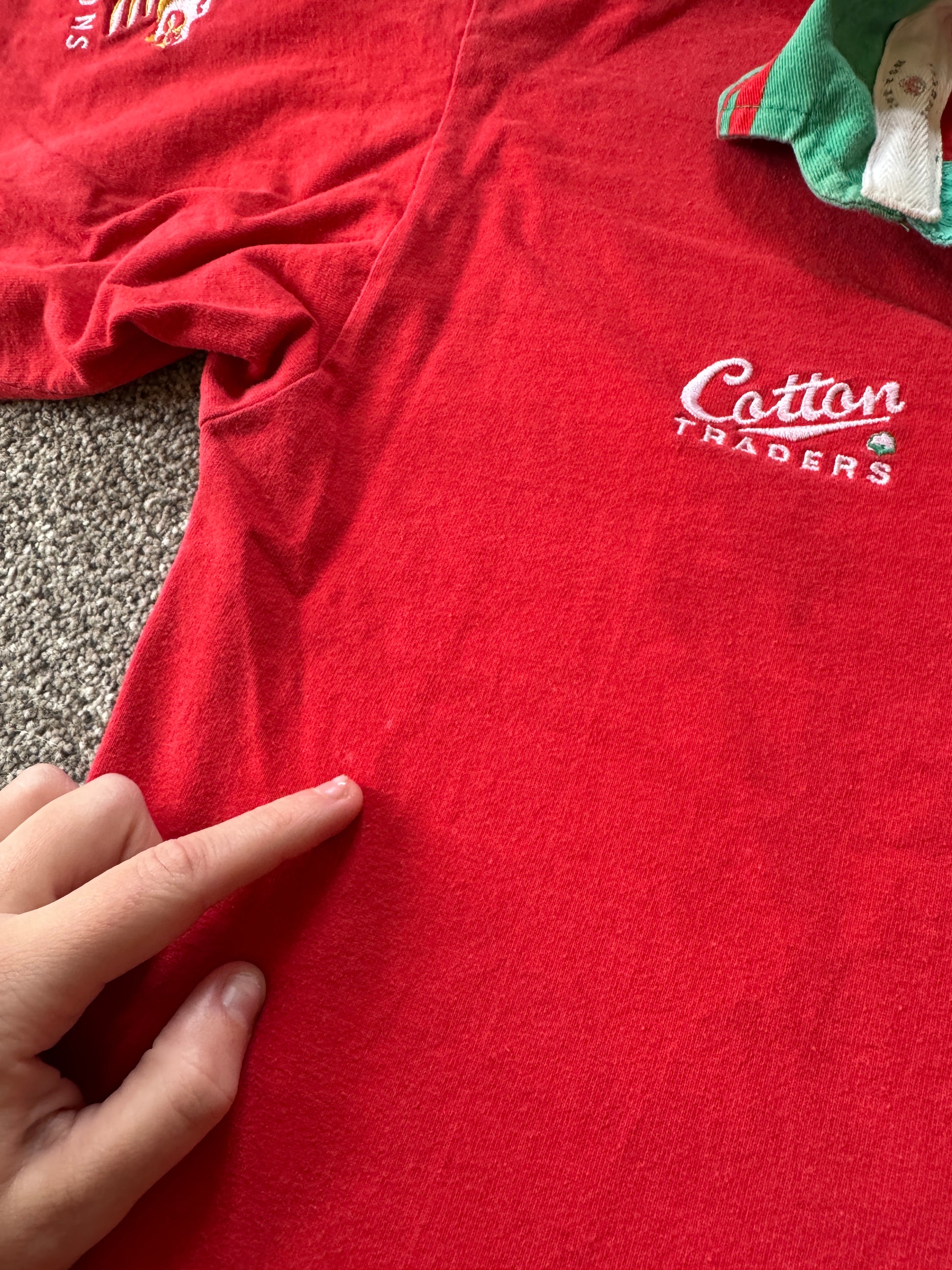 Medium 1992/93 Cotton Traders Wales Red Rugby Shirt