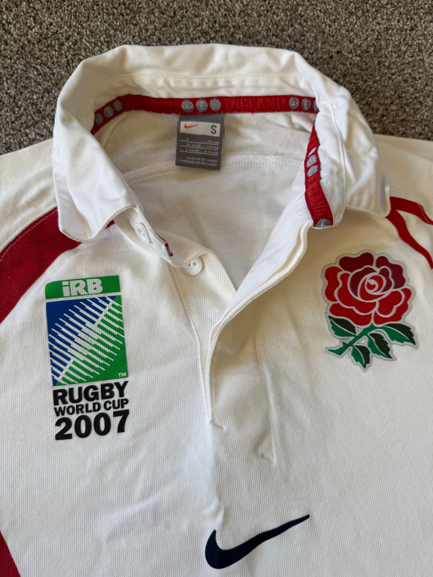 Small Nike 2007 White England Rugby Shirt