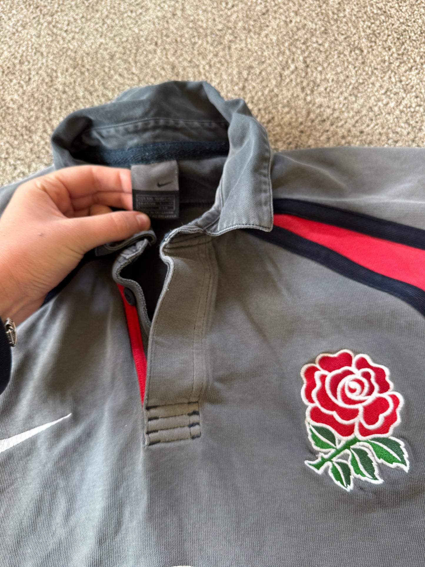 XXL Nike 2002/03 England Grey Rugby Shirt
