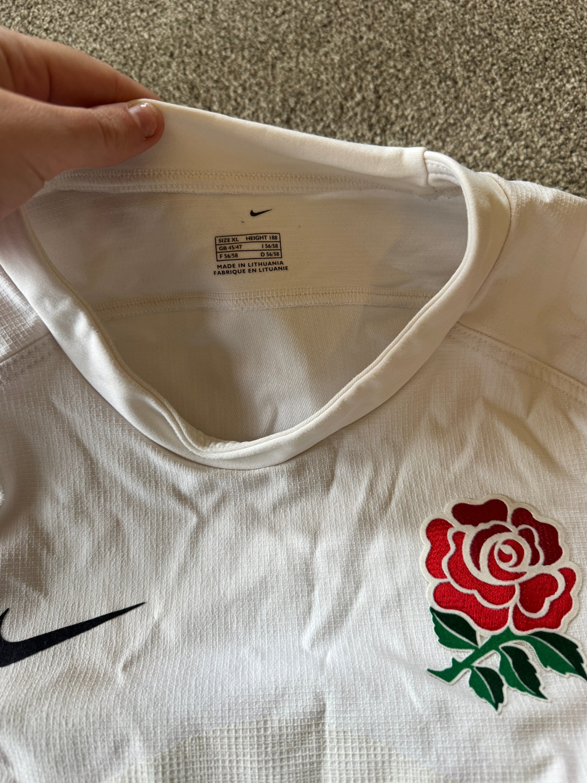 Extra large 2005/06 Nike England Player Issue White Rugby Shirt