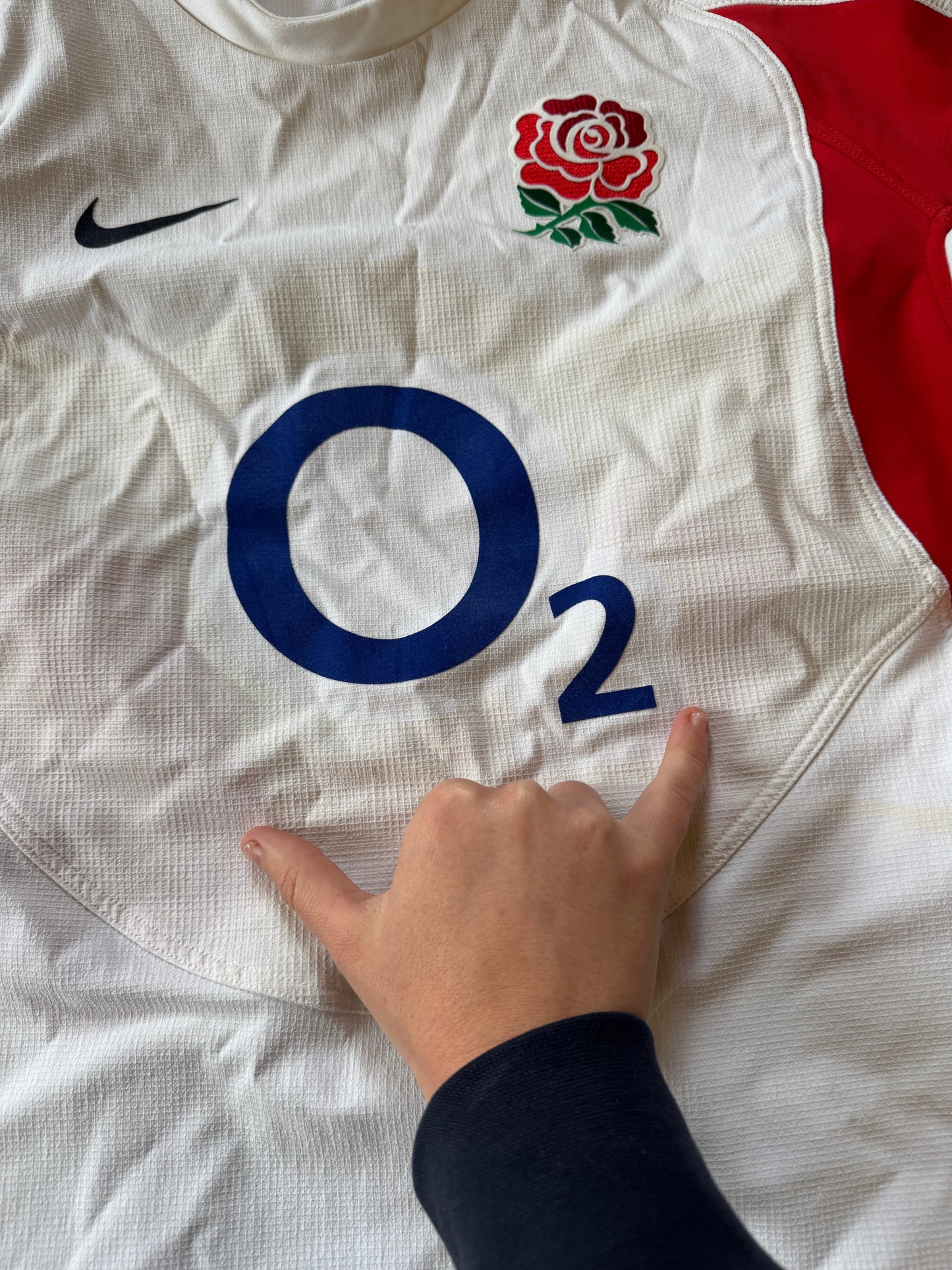 Extra large 2005/06 Nike England Player Issue White Rugby Shirt