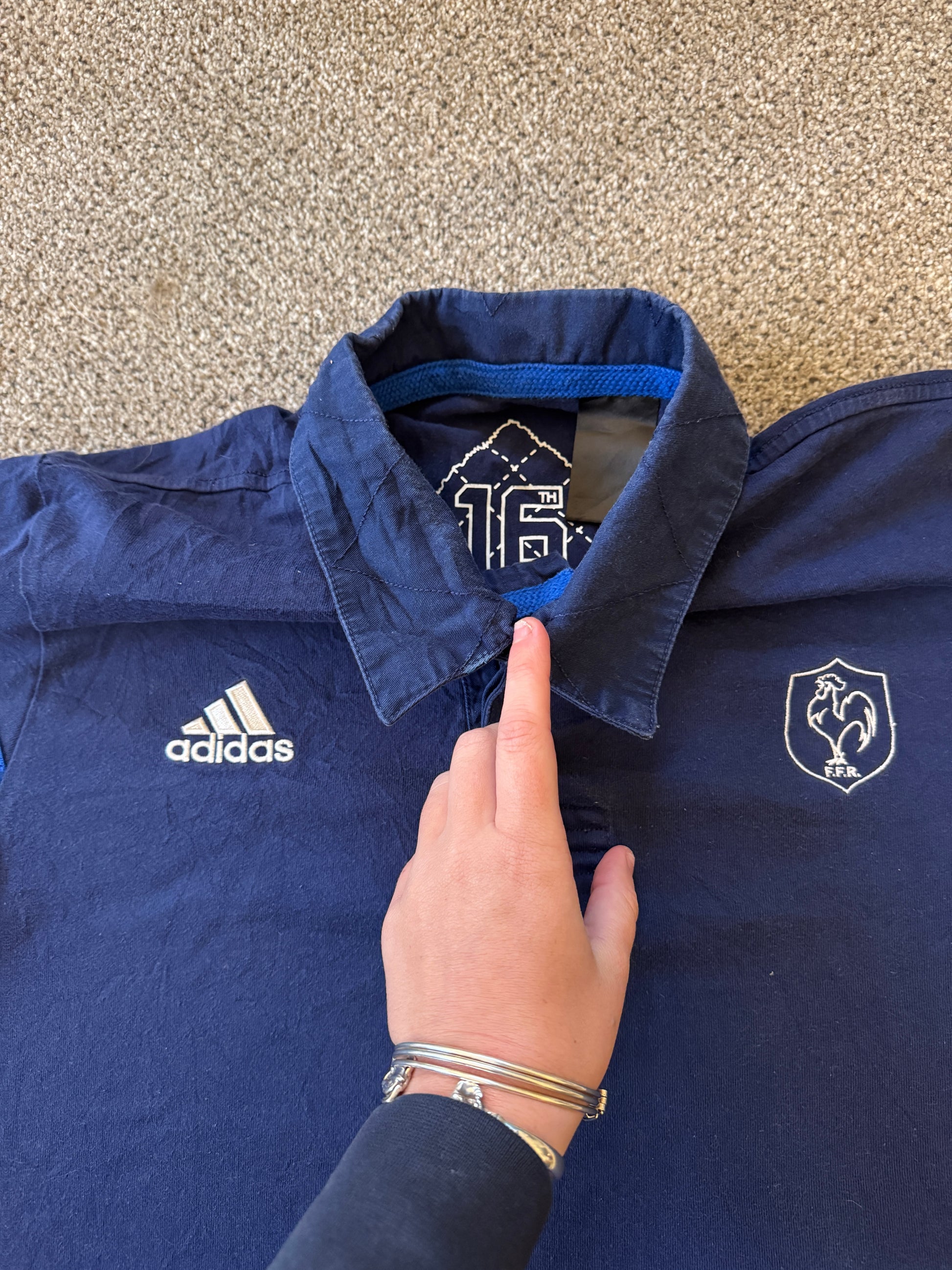 Large Adidas Navy France Rugby Polo