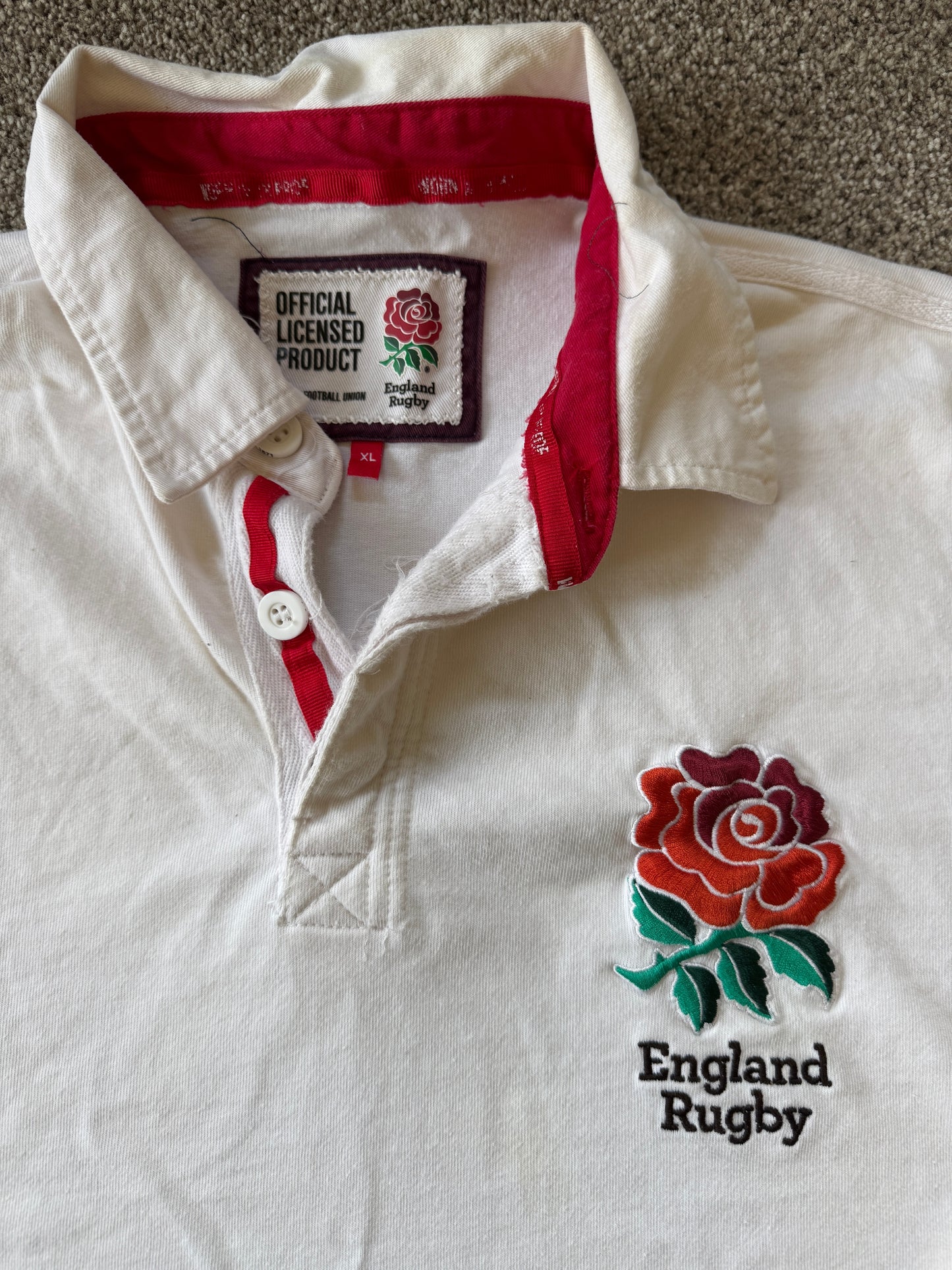 Extra large England Rugby White Rugby Shirt